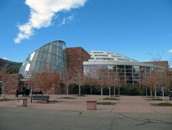 Main Branch south wing, Arapahoe Ave entrance, as viewed facing west.